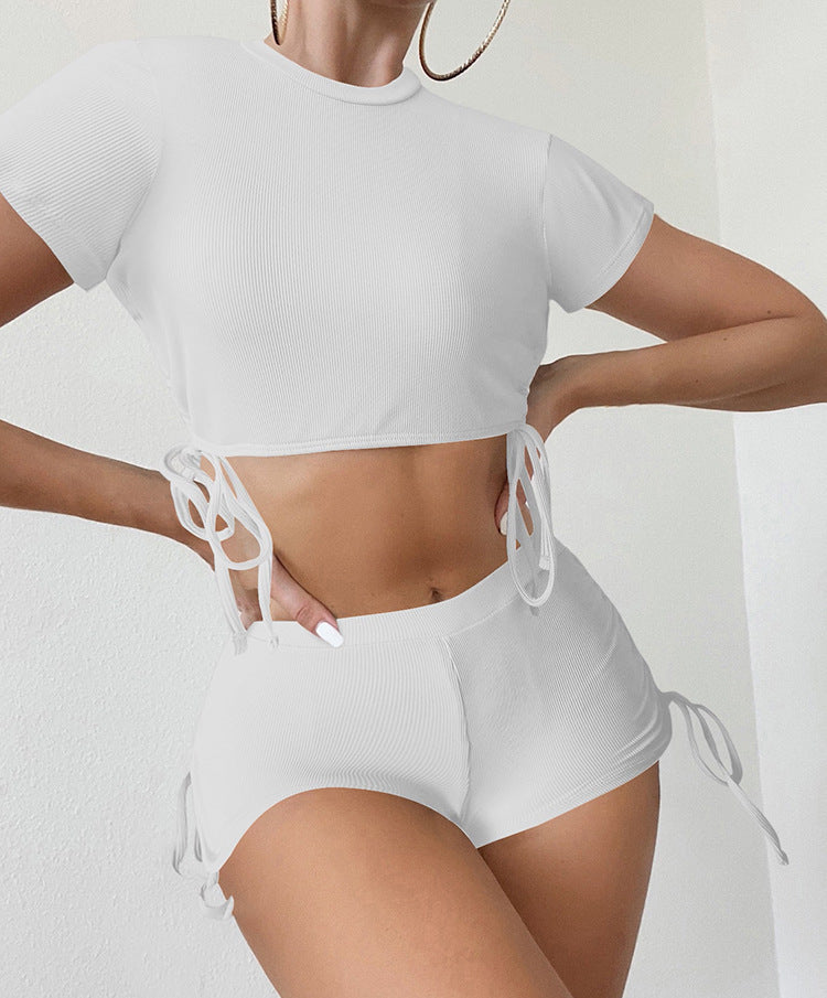 Dame Crop-Top og Shorts Sæt Skovae