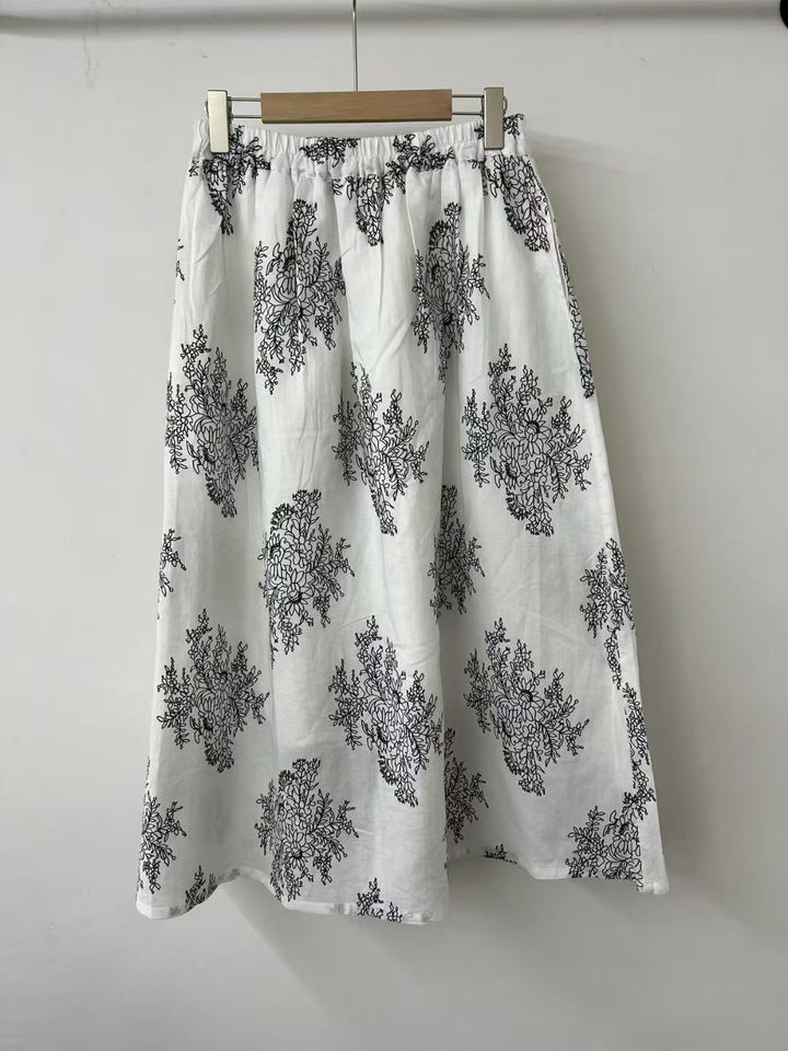 Dame Floral Print Relaxed Culotte Bukser Stilla