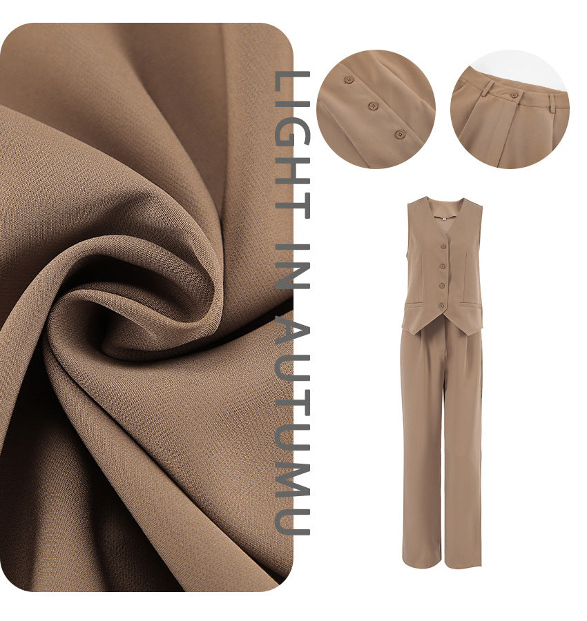 Dame elegant vest med matchende bukser Stilla