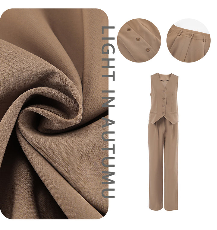 Dame elegant vest med matchende bukser Stilla
