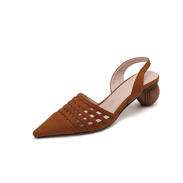 Femme Strappy Spidsesko Slingback med skulptureret hæl  Stilla