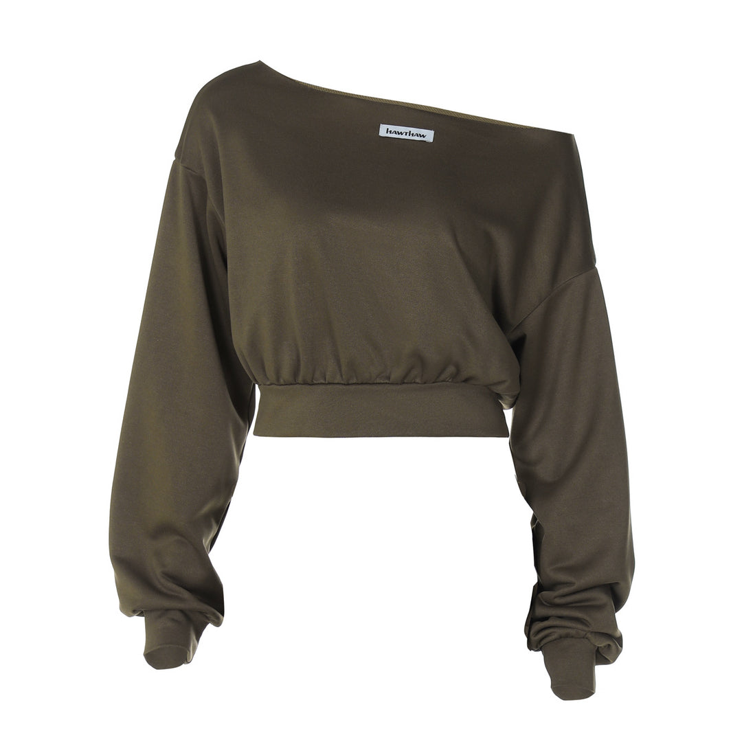 Dame Crop Sweatshirt med figursyet design og bred pasform Stilla
