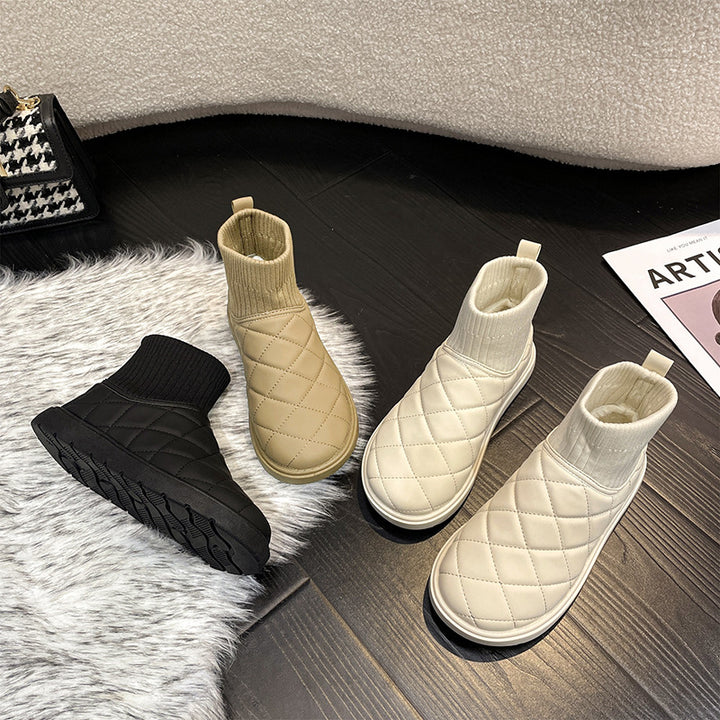 Dame step stiefeletter med elastisk bund og skridsikkert sål Stilla