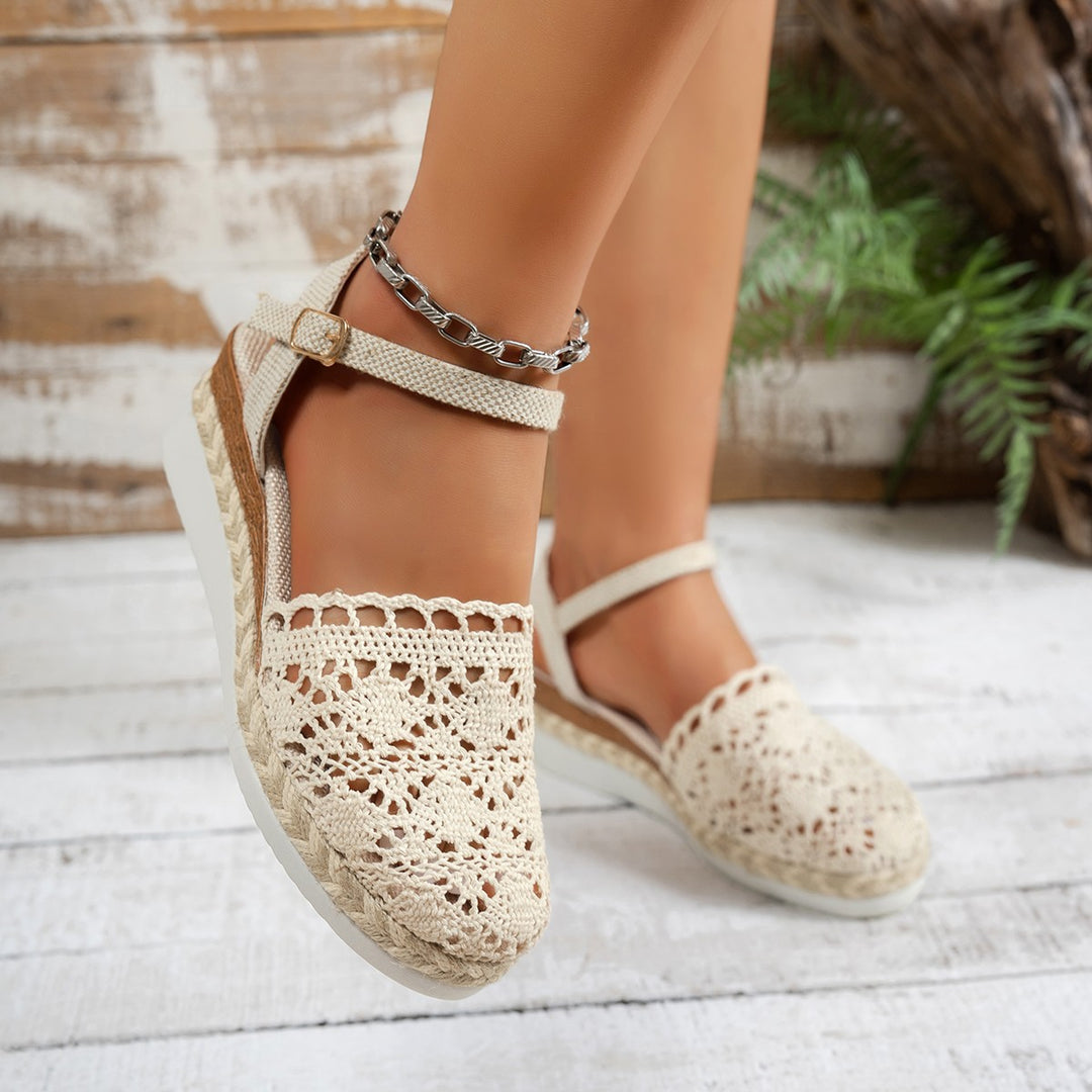 Dame Espadrillos med raffineret hækle-design og skridsikker sål Stilla