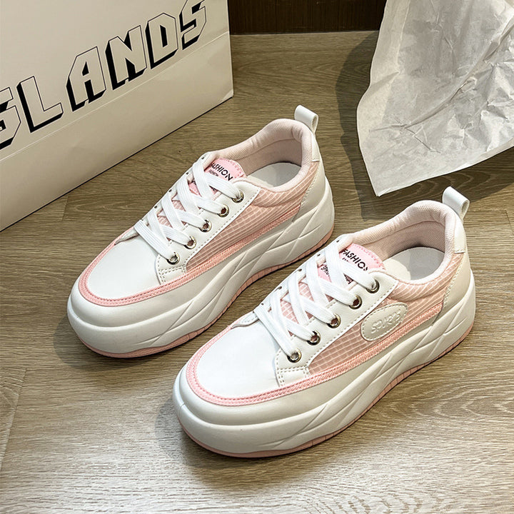 Dame Mode Sneakers med tyk platform og stilfuld overfladestruktur Stilla