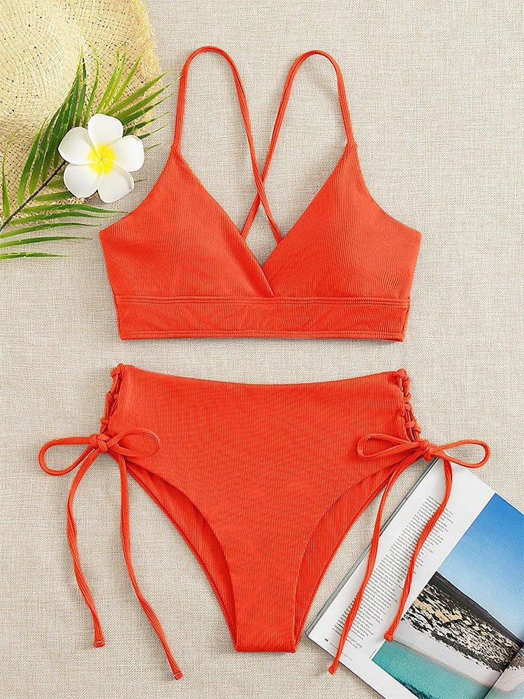 Dame bikini-sæt med raffineret snøre-detail Skovae