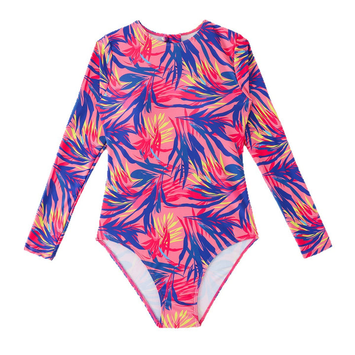 Dame Onepiece Badedragt med stilfuldt Marmor-design og lange ærmer Stilla