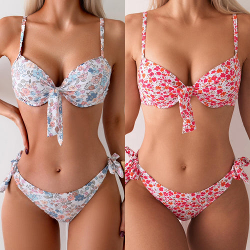 Dame Push-Up Bikini med legende sløjfebinding Skovae