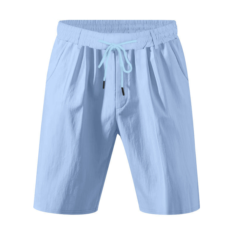 Herrer knæ-lange lette funktionelle shorts med elastisk talje, snortræk og dybe stiklommer Skovae