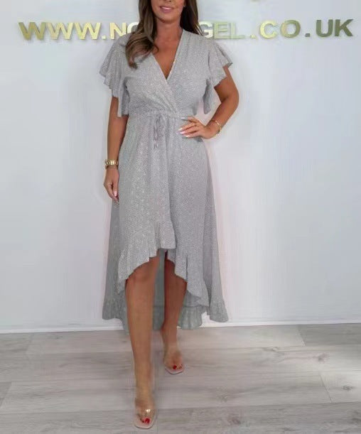 Dame High-Low Flæse Wrap Kjole Stilla