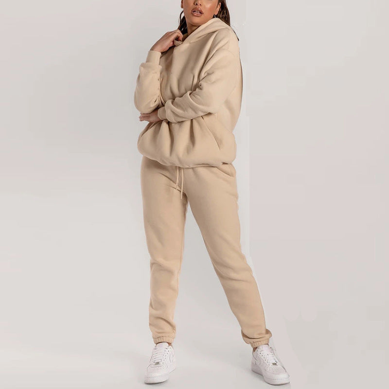 Kvinders casual hoodie sæt med praktiske lommer og elastisk talje Stilla