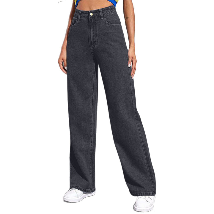 Dame Bred High-Waist Jeans i afslappet snit med elegante detaljer Skovae
