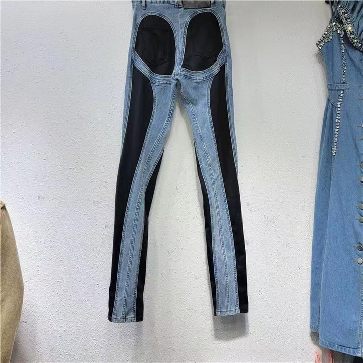 Dame Fashionable Høj Talje Jeans med Side Slidsser Stilla