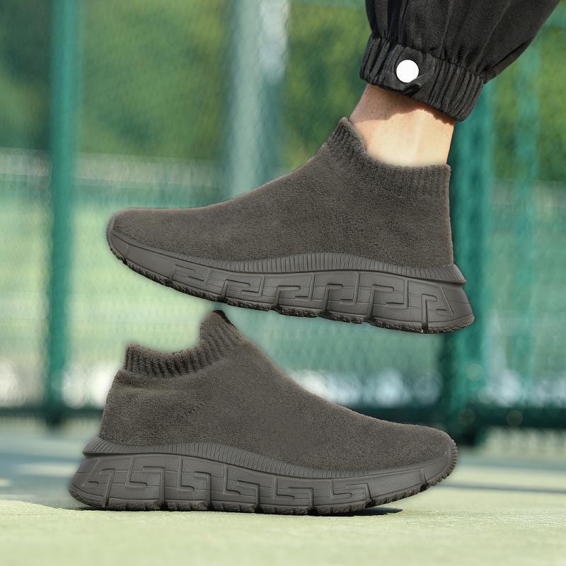 Dame nan hyggelige Sok-Sneaker i teddy-velour med elastisk skaft og stødabsorberende profilsål Skovae