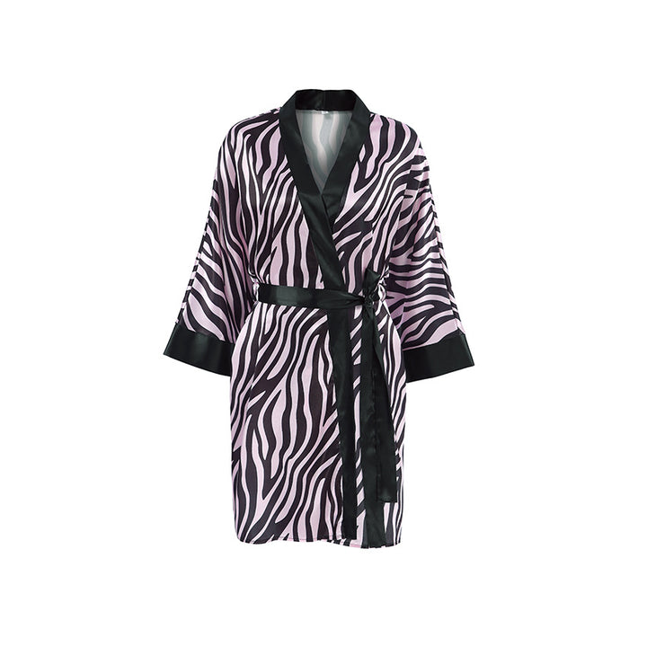 Dame luksus Kimono med Zebra-print Stilla