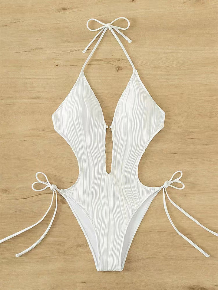 Dame heldragt badedragt med raffineret cut-out-design og justerbare bindebånd Stilla