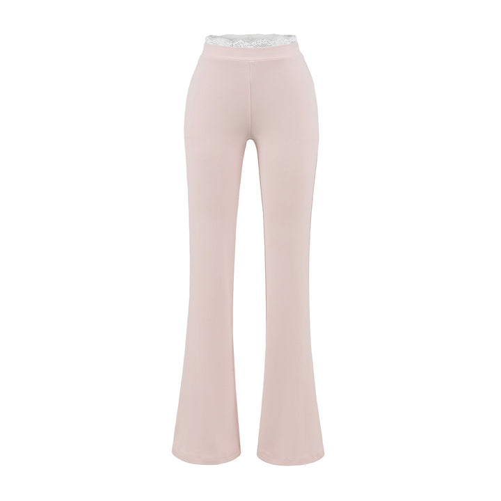 Dame Flared Leggings med elastisk linning og fint spidspynt Stilla