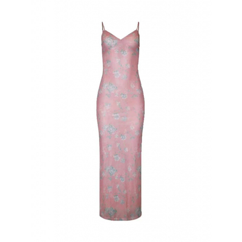 Dame Elegant Blomsterprint Maxi Kjole Stilla