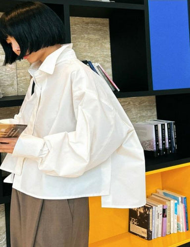 Dame Oversized Skjortebluse med innovativ snit og voluminøse ærmer Stilla