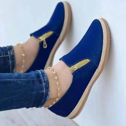 Dame Slip-On sko med moderne lynlås Stilla