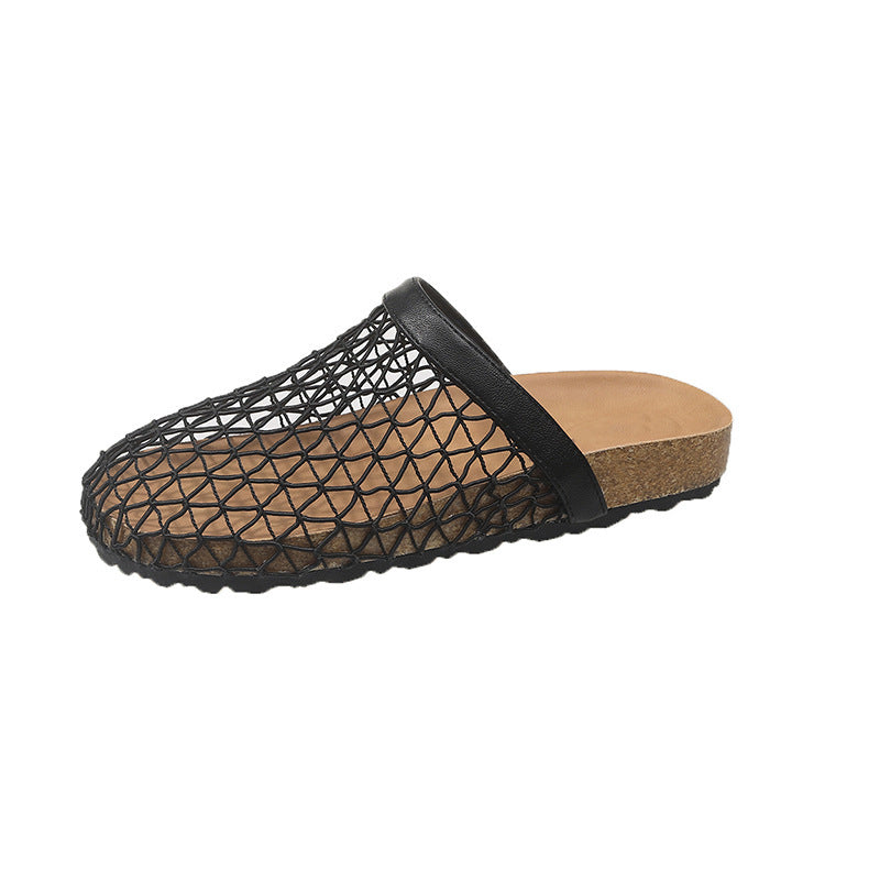 Femme Open-Toe Mesh Slide Mules med behagelig korkfodbed Stilla