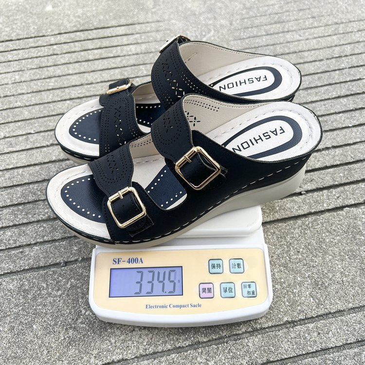 Dame Komfortable Plateau-Sandaler med dekorativ spænde og ergonomisk fodseng Stilla