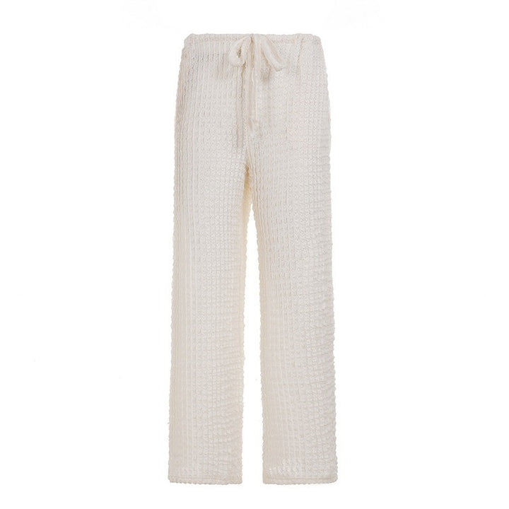 Damen Komfortable Palazzo-Hose mit elastischem Bund und strukturiertem Design Skovae