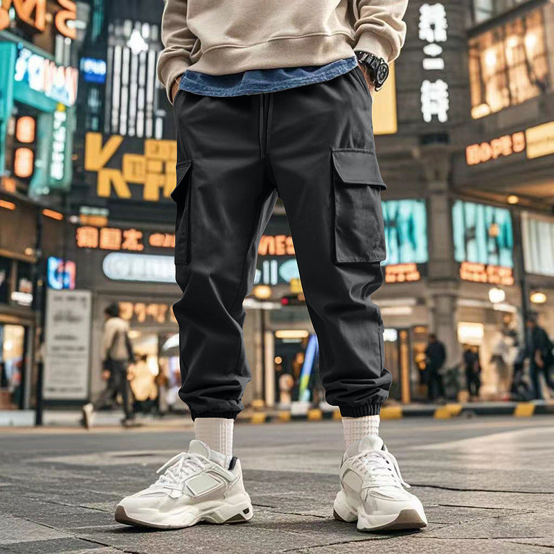 Herren nan urbane utilitariske joggere med multifunktionslommer og konisk ben Skovae