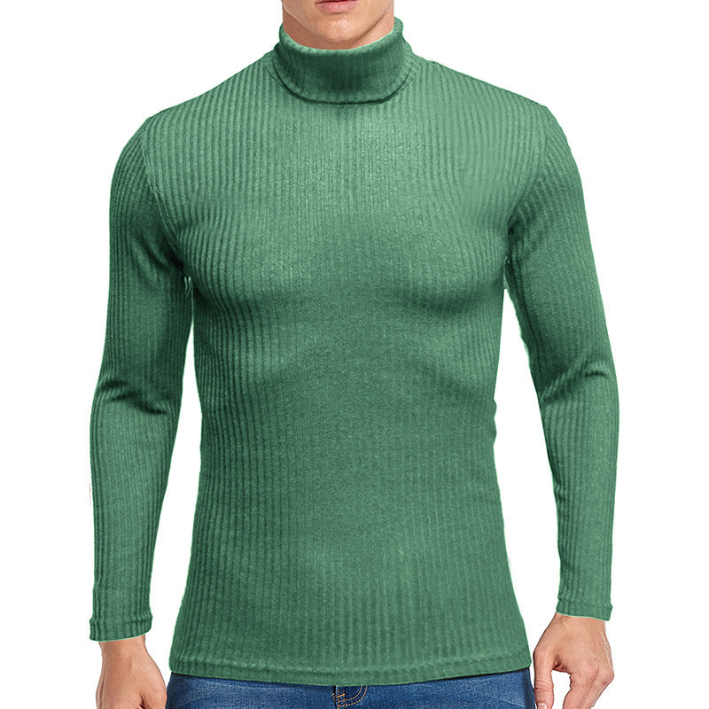 Herrer rullekravepullover i fint ribstrik Stilla