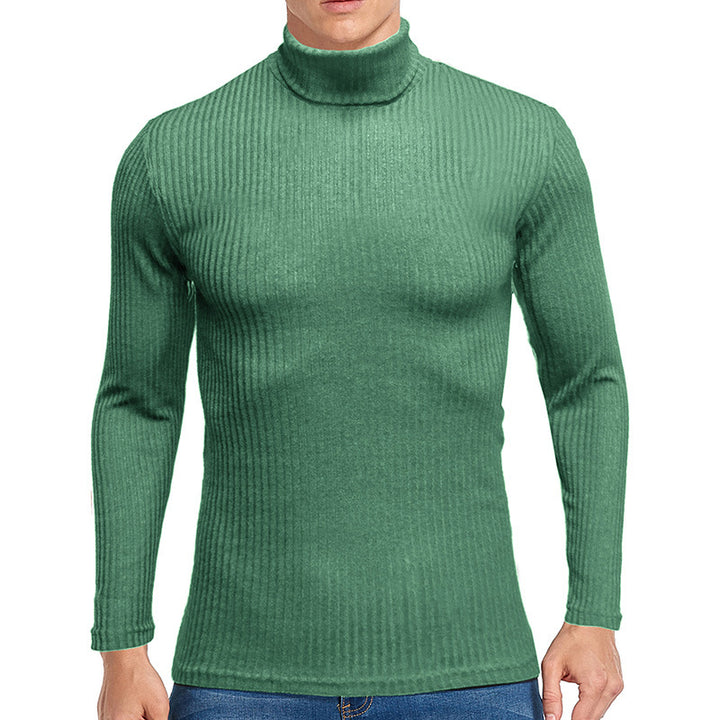 Herrer rullekravepullover i fint ribstrik Stilla