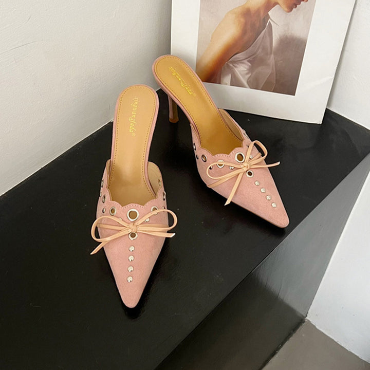 Dame Slingback Pumps med spids tå og elegant sløjfe dekoration Stilla