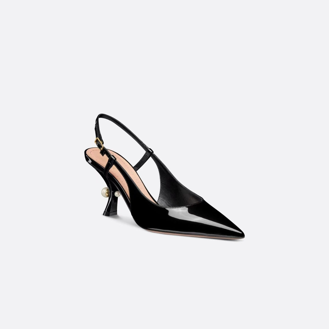 Dame Slingback hæl sko med unikt skulpturelt hældesign Stilla