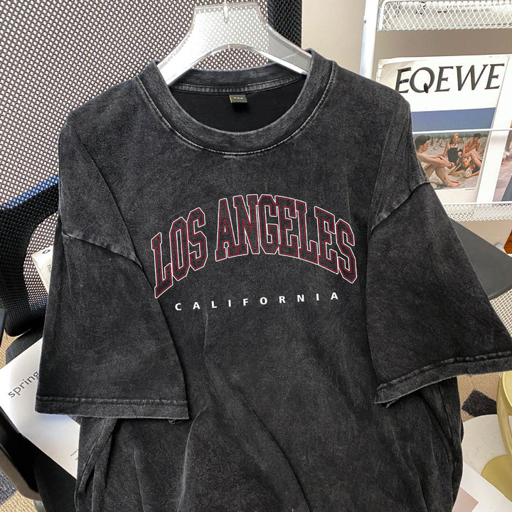 Dame Oversized T-shirt med Los Angeles tryk Stilla