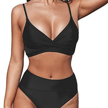 Dame bikini sæt med høj talje og indpaknings top Skovae