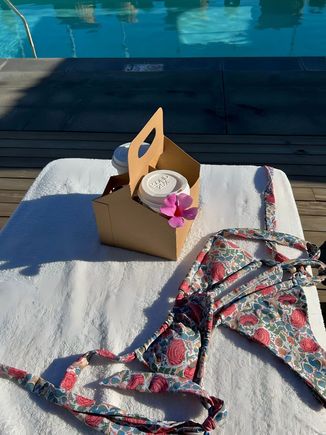Dame Floral Print String Bikini Sæt Stilla