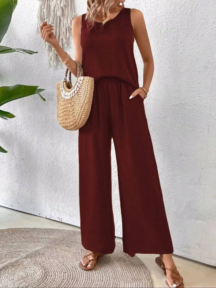 Dame luftig jumpsuit med bred ben og raffineret snit Stilla
