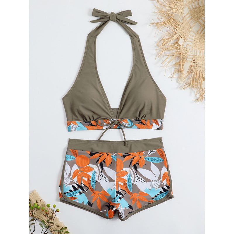 Dame Højskåret Bikini med blomsterprint detaljer og legende rygbeskyttelse Stilla
