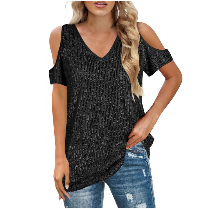Dame Cold-Shoulder Pailletter Top Stilla