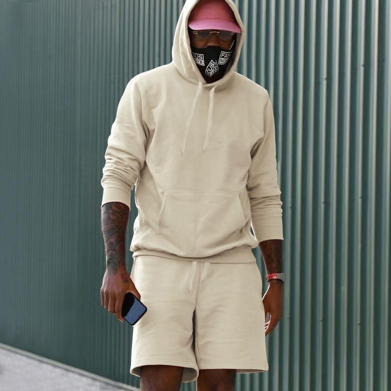 Herrer sporty hoodie og shorts sæt Stilla