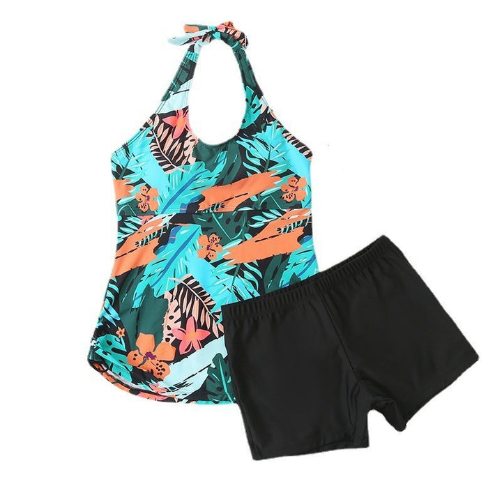 Dame Sport Tankini-sæt med floralt overdel og shorts Stilla