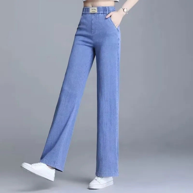 Kvinders løse jeans med elastisk talje og praktiske lommer Skovae