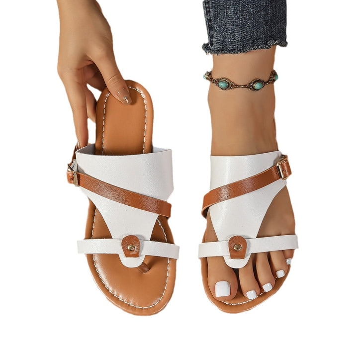 Dame sandaler med fashionable kryds-design og komfortabel justerbar rem Stilla