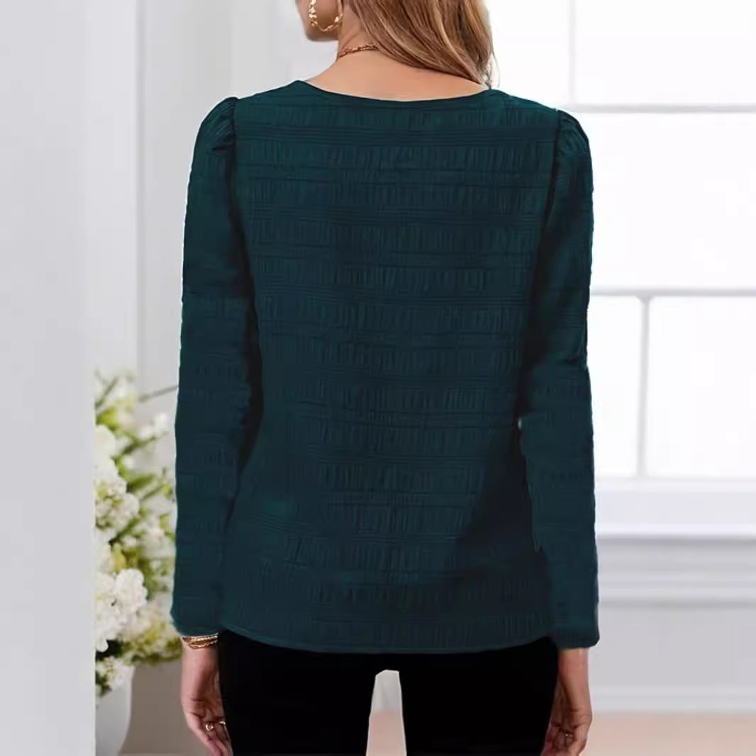 Dame Elegant Langærmet skjorte med struktureret design Stilla
