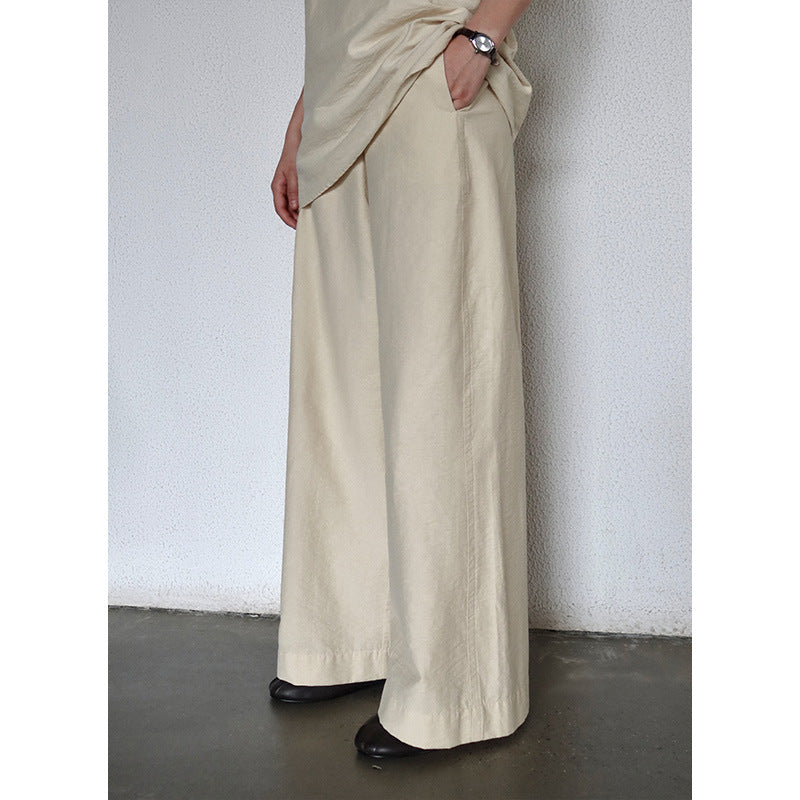 Dame bred bomulds-culotte med elastisk linning og sidelommer Stilla