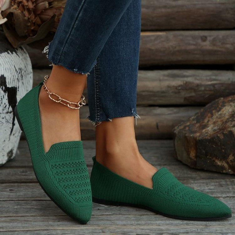 Dame mode slippers med åndbar strik-overflade Stilla