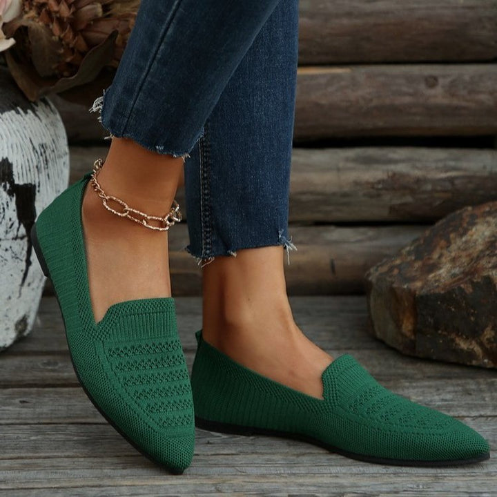 Dame mode slippers med åndbar strik-overflade Stilla