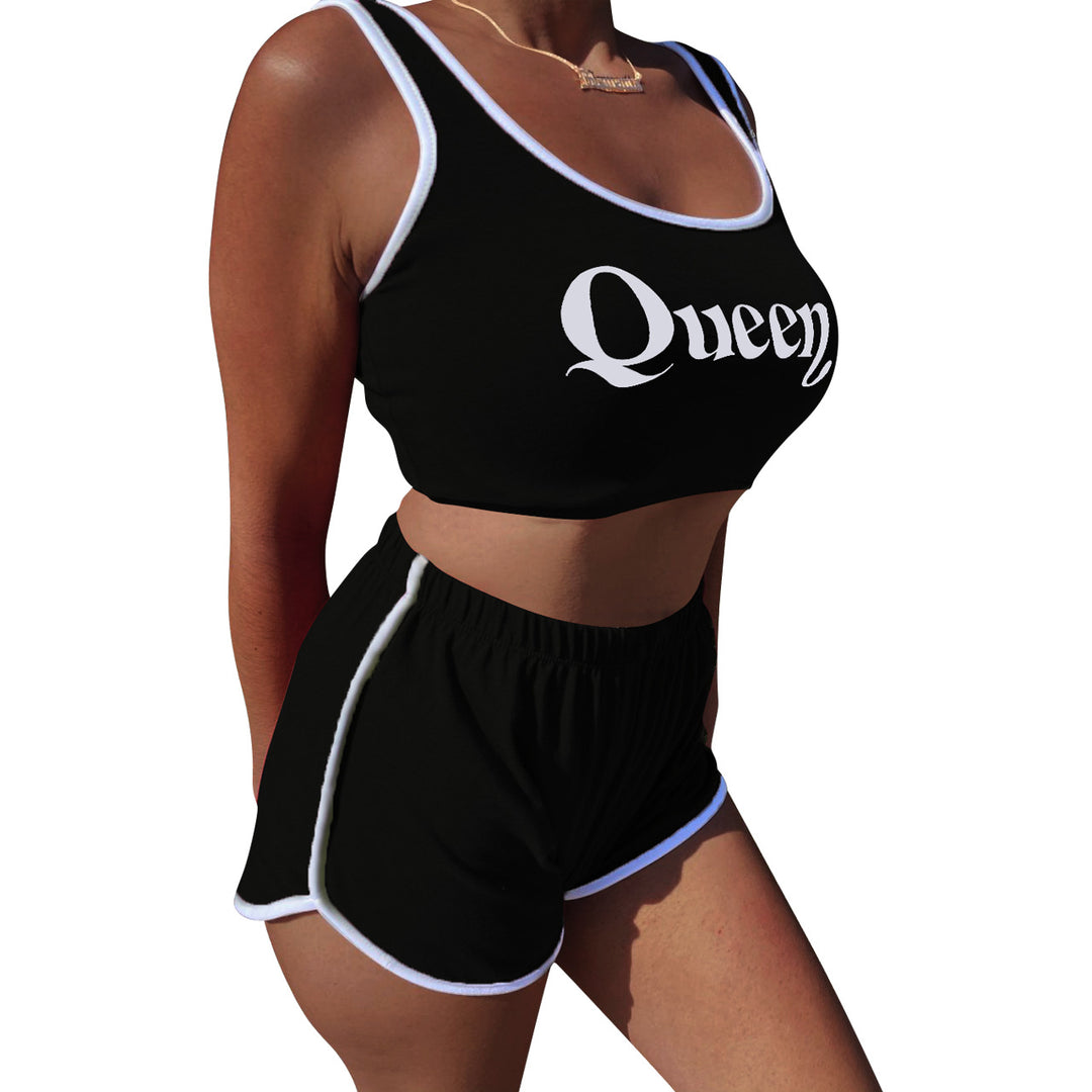 Dame Sportsligt Crop-Top og Shorts Sæt Stilla