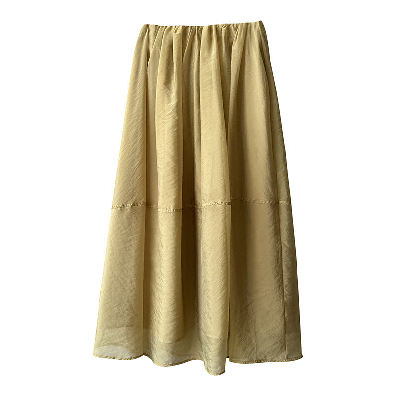 Dame Maxiskirt i let, åndbart materiale med elastisk talje og elegant snit Stilla