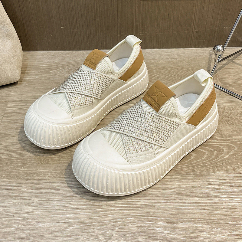 Dame Sneakers med elastiske krydsbånd og skridsikker sål Stilla