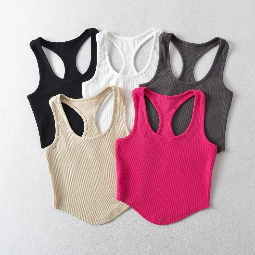 Dame sporty tanktop med racerback og kvalitets ribstruktur Stilla